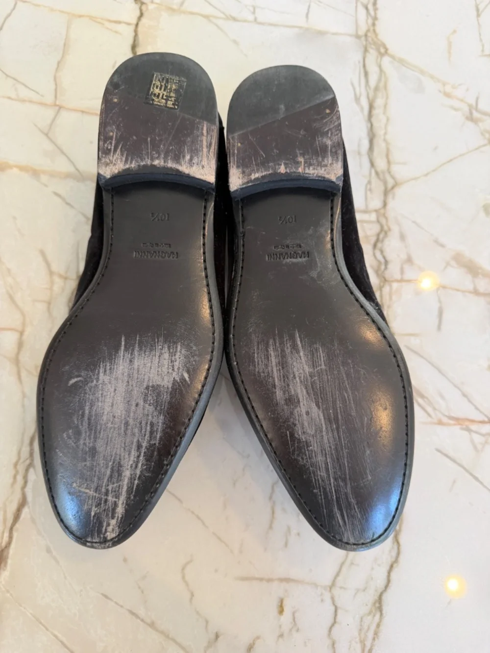 Magnanni velvet and leather dress loafers
